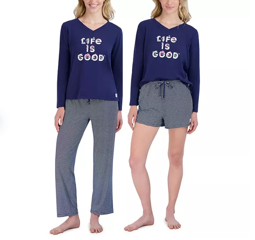 Life is Good Ladies 3 Piece PJ Set